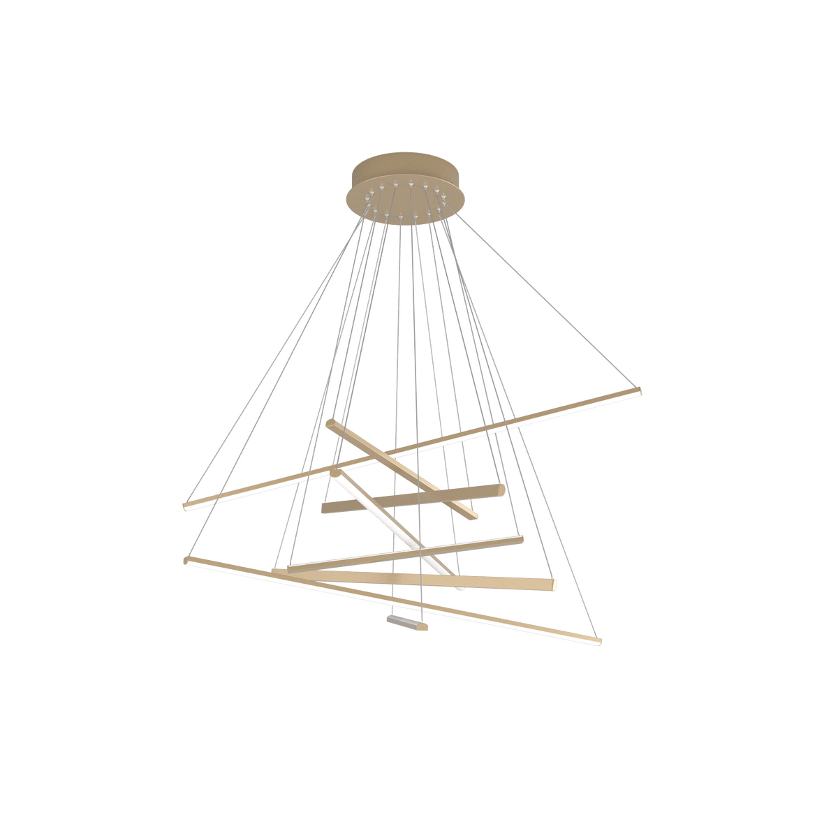 Lampadario con Lampadine Tonde su Aste Rigide in Cerchio